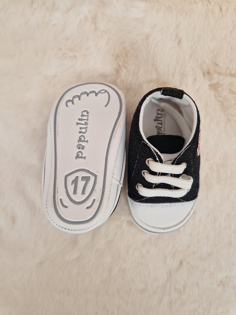 LARA - Chaussure en toile noir paillette