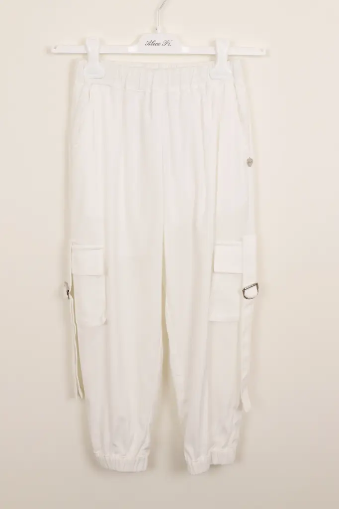 ALICE PI - Pantalon ivoir à poche
