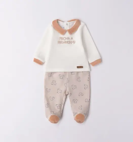 MINIBANDA - PYJAMA 2 Pièces Garçon "Prova a prendermi" Beige (0 mois)