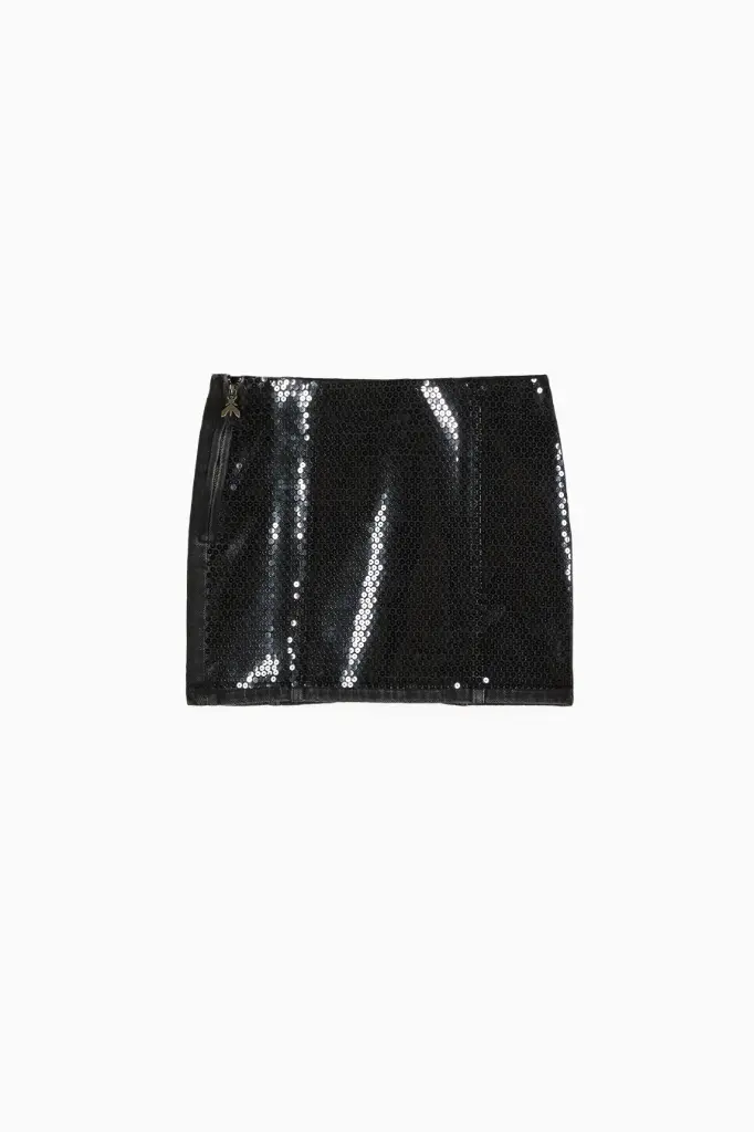 PATRIZIA PEPE - Jupe denim à sequin Noir