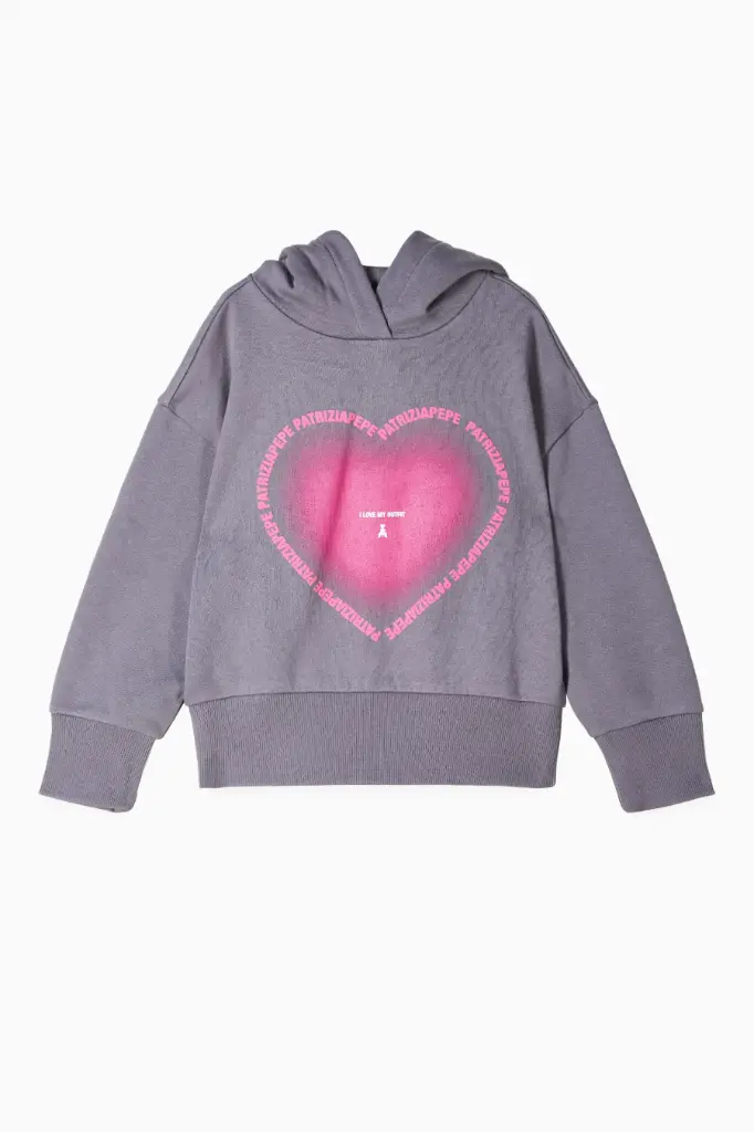 PATRIZIA PEPE - Sweatshirt TORNADO Gris et Rose (S(6ans))