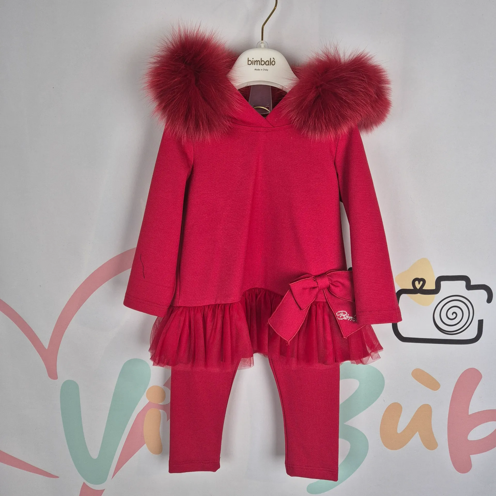 [7862-1] BIMBALO - CASACCA +LEGGING Rosso (12mois)