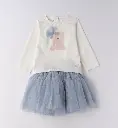 SARABANDA - Ensemble jupe tulle + Blouse Nœud Bleu