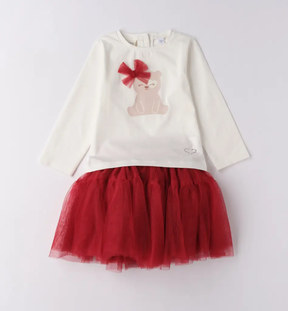 [0.F371/00 0112] SARABANDA - Ensemble jupe tulle + Blouse Nœud (12M)