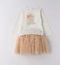 SARABANDA - Ensemble jupe tulle + Blouse Nœud Beige
