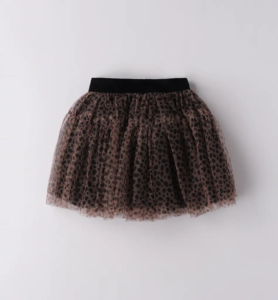 IDO - JUPE Tulle Léopard 