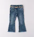 IDO - JEANS FLARE + CEINTURE Doré