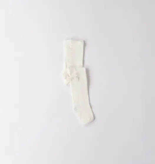 SARABANDA - Chaussette Ecru Avec Nœud 