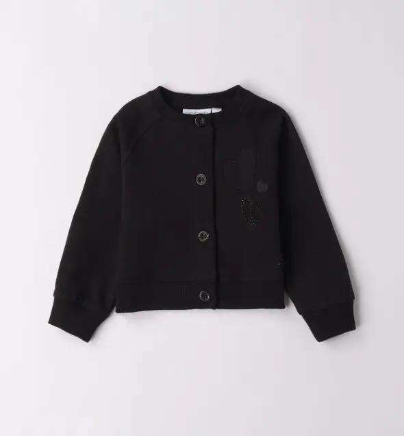 SARABANDA - Cardigan Noir Cœur Strass 