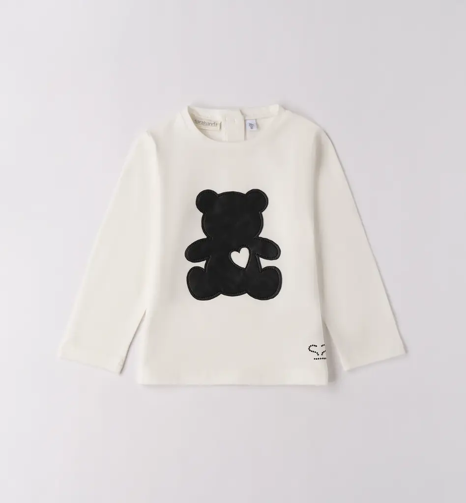 SARABANDA - T-Shirt écru Ours Cuir Noir