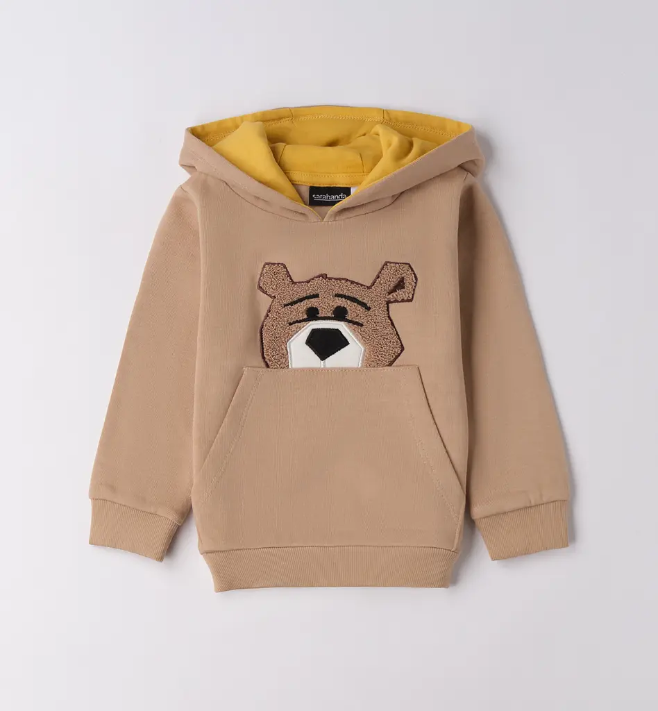 SARABANDA - Sweat Capuche Beige Ours