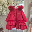 BIMBALO - Manteaux Fille Rouge + Fourrure