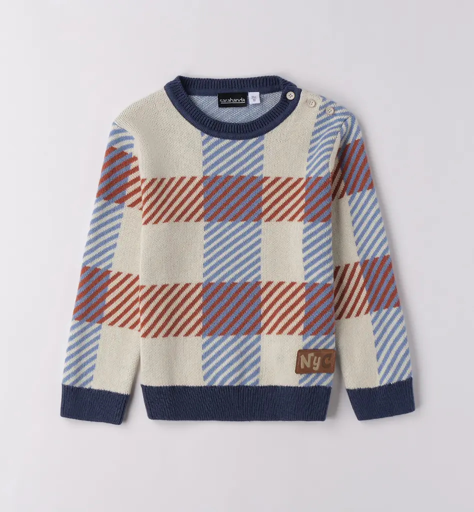 SARABANDA - Pull Carreaux Beige (2A)
