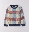 SARABANDA - Pull Carreaux Beige