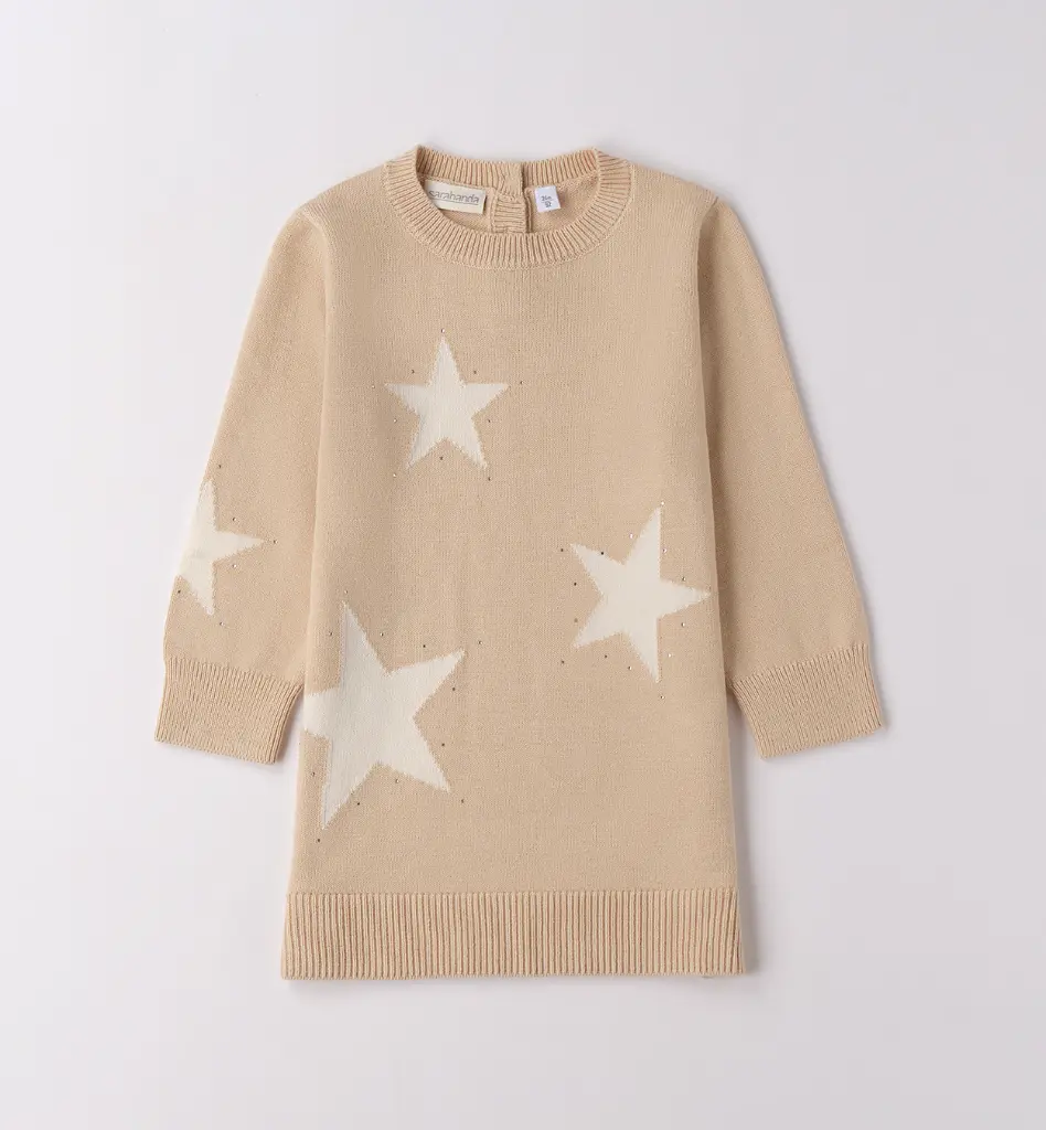 SARABANDA - Robe Tricot étoiles beige