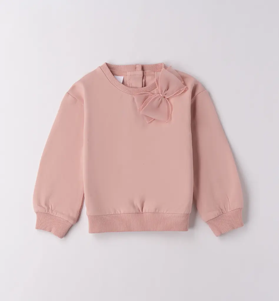 IDO - Sweat Fille avec Nœud Rose