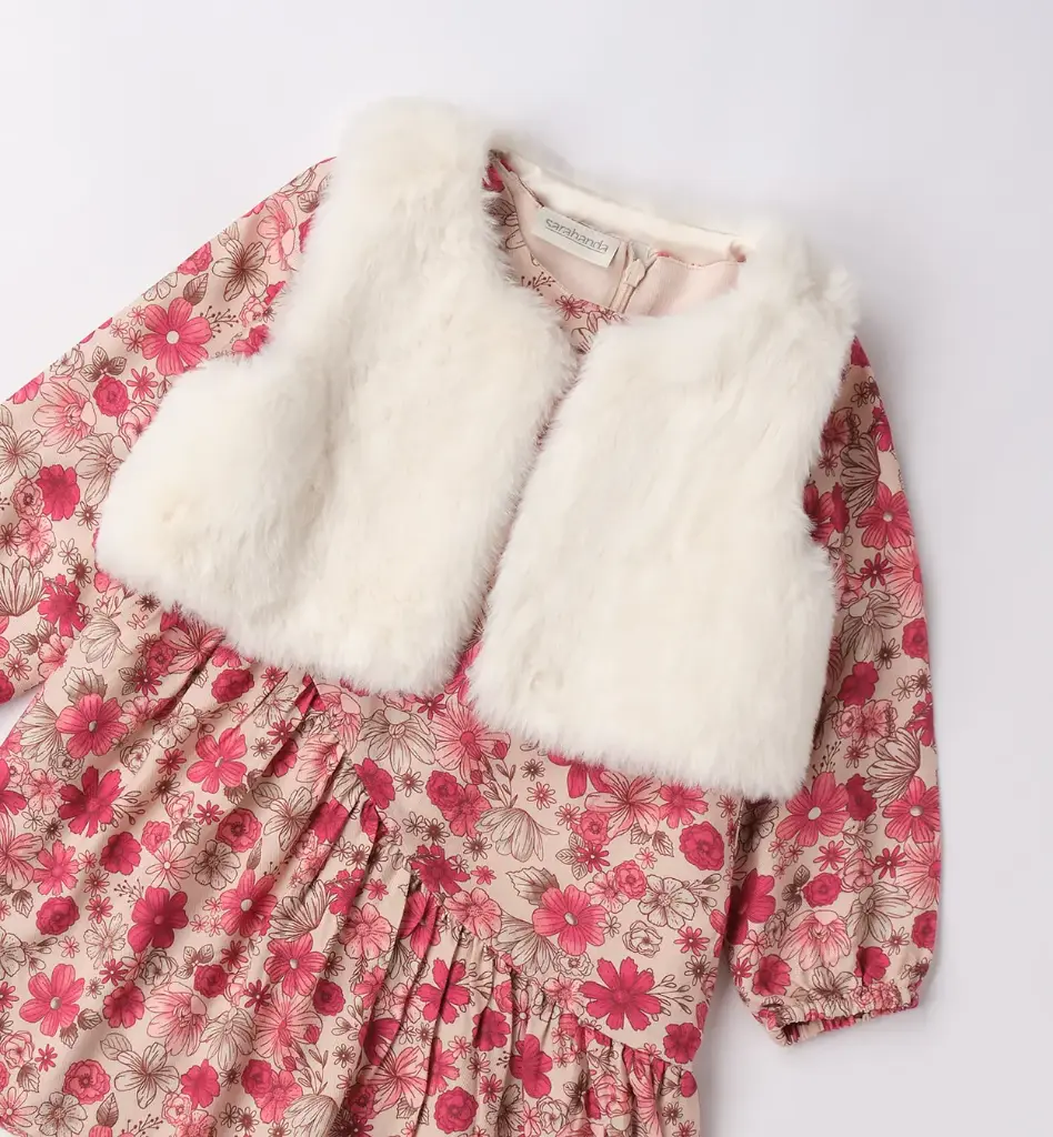 SARABANDA - Gilet SS Manche Fourure Écru (24M)