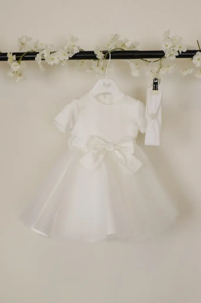 Robe en tulle avec nœud en Perle  (6mois)