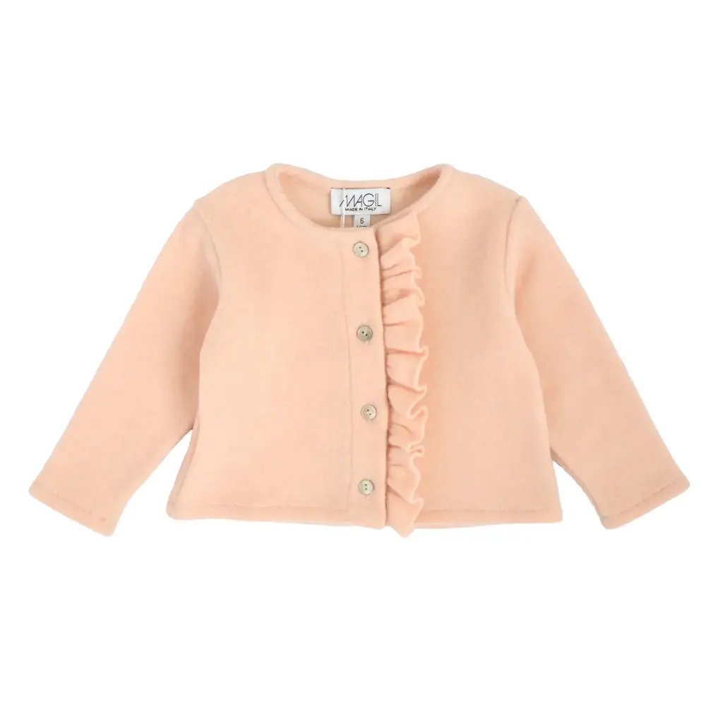 [IN32068-6M] MAGIL - Fille - Cardigan BB Rose volant (6M-18M) (6mois)