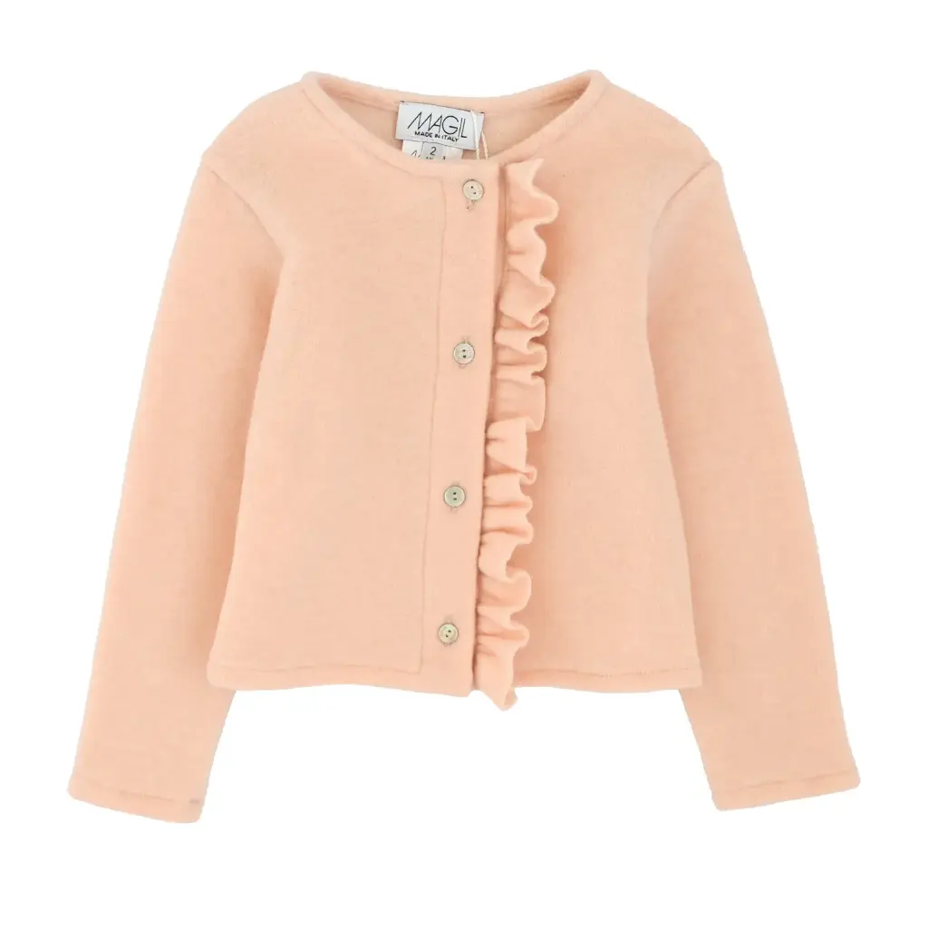 [IN22068-2] MAGIL - Fille - Cardigan Rose volant (2A-4A) (2ans)