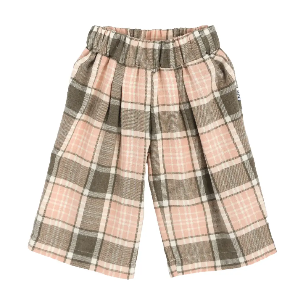 MAGIL - Fille - Pantalon Carreaux Rose /vert