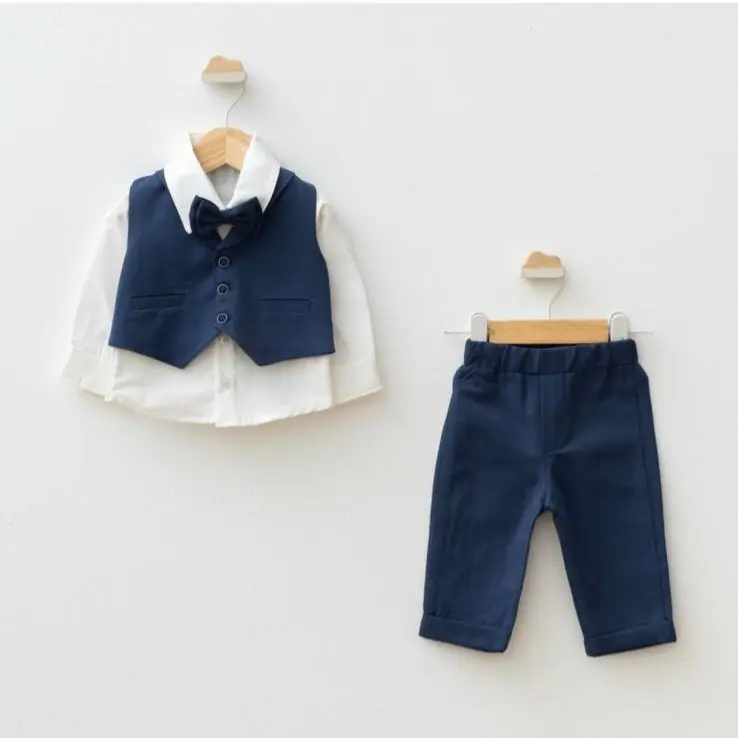 LARA - Costume 4Pces Bleu marine Bébé (6-9 mois)