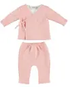 LARA - Ensemble 3pces gaufré rose poudré