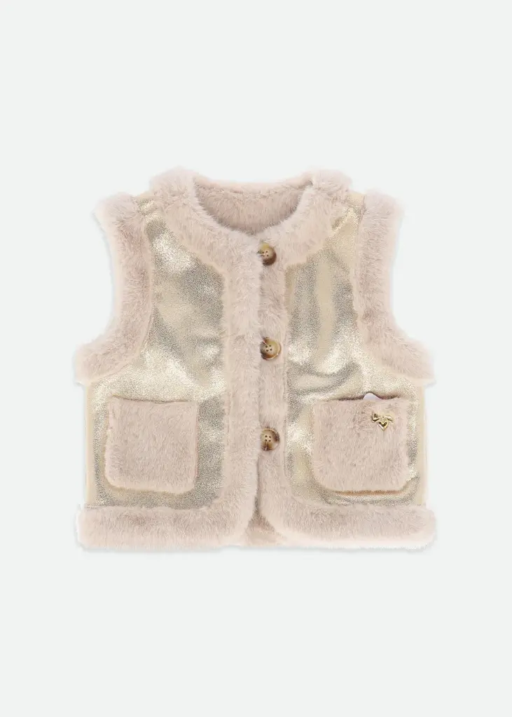 [CHER/GOLD/3-4] ANGEL'S FACE - CHER VESTE METALLIC GOLD SS manche (3-4 ans)