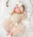 MAYMAYS - Tutu en tulle + bandeau BEIGE