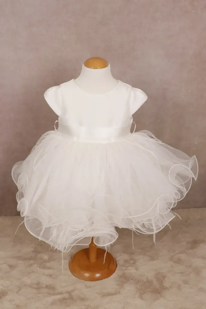 [7419] Robe à volant avec Plume  (6mois)