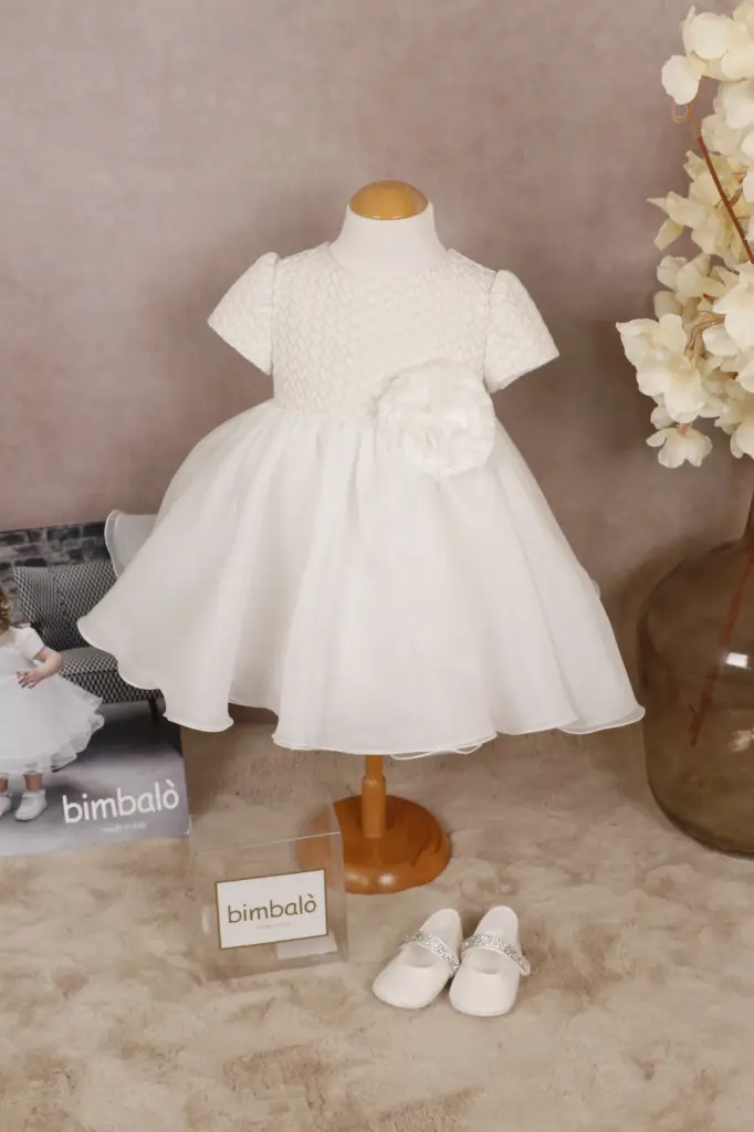 [7421-12M] Robe motif coeur voile et rose  (12mois)