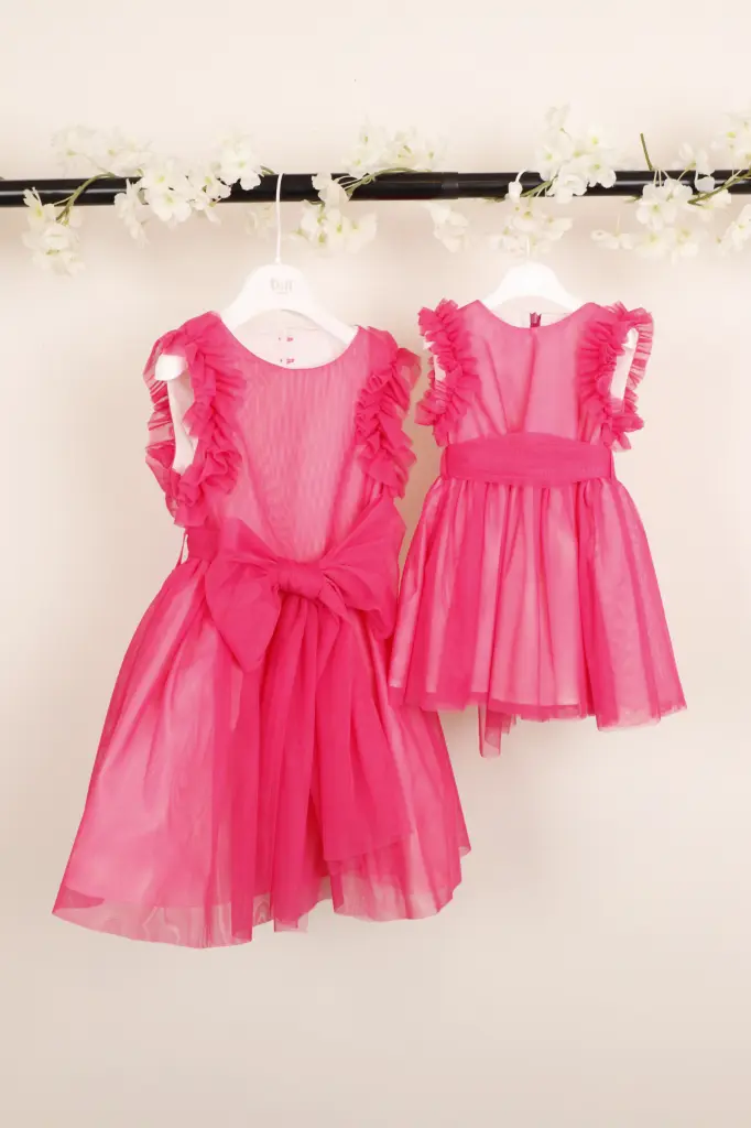 [B0458A-6M] BUFI - Robe en voile Fushia (6 mois)