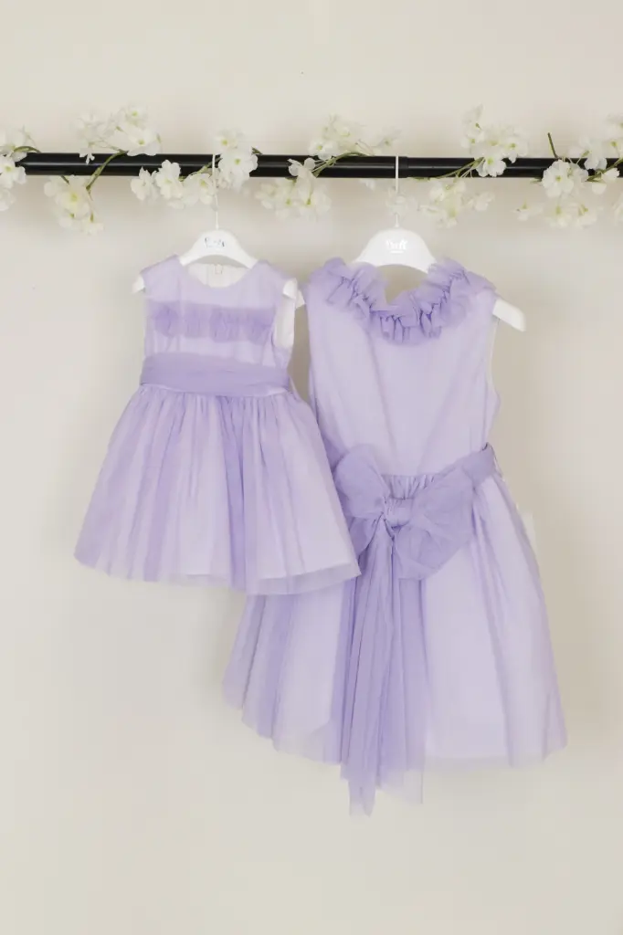 [B0462A-6M] BUFI - Robe en voile Mauve  (6 mois)