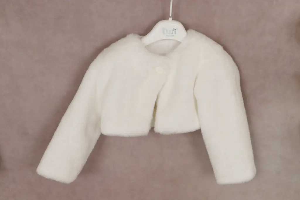 [B0336AL-6M] BUFI -  Veste courte fourrure Blanche  (6mois)
