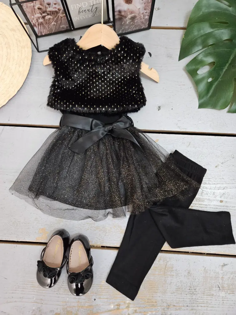 Robe à Paillette 4ans-14ans noir