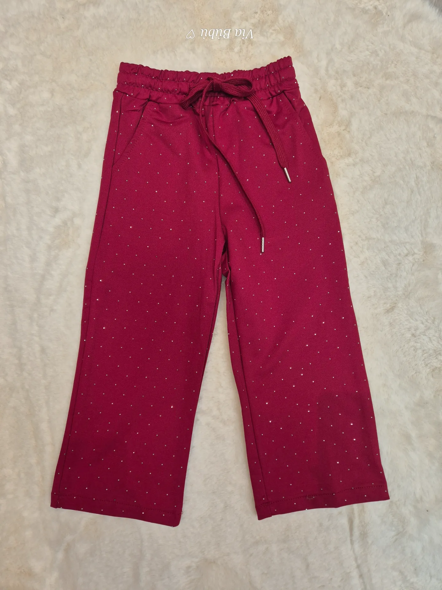 JOLIE ANGEL - PANTALON STRASS BORDEAU