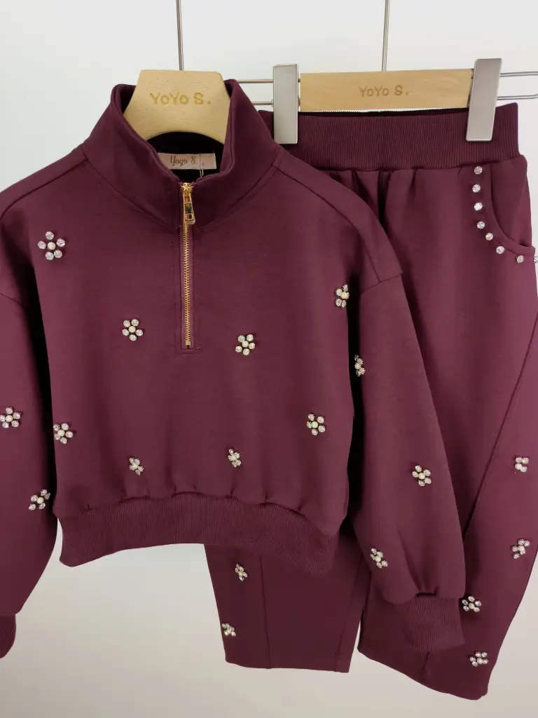 ENSEMBLE JOGGING STRASS BORDEAU