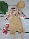 Salopette Beige à carreaux 