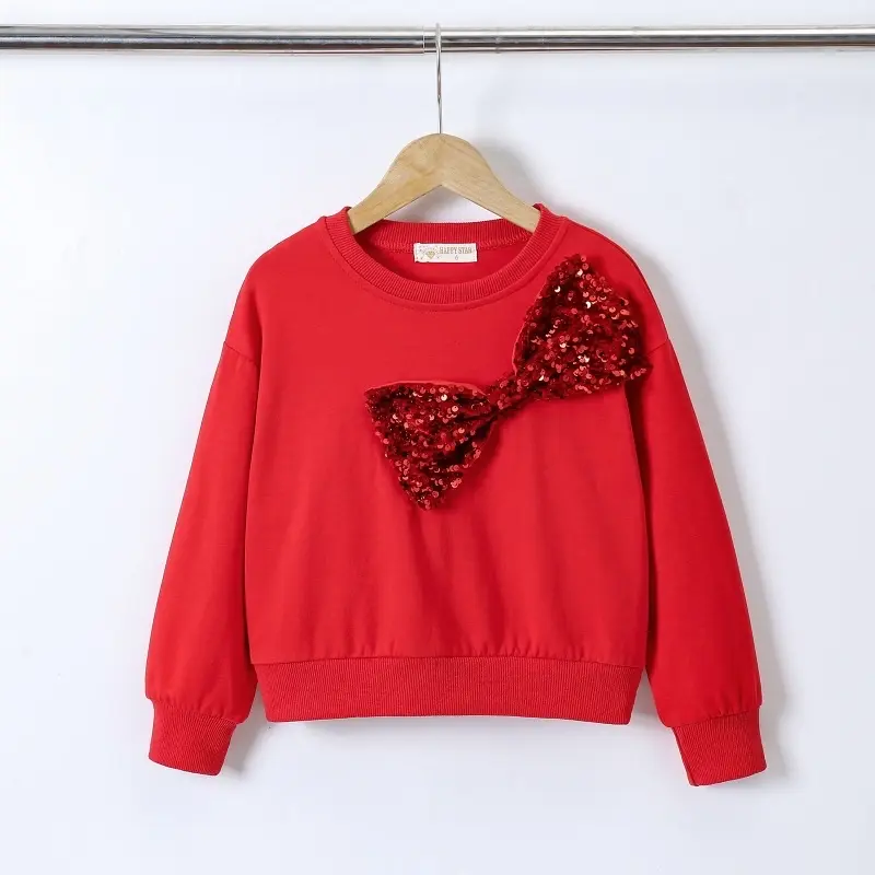 [TP058] HAPPY STAR - SWEAT NŒUD ROUGE (4 ans)