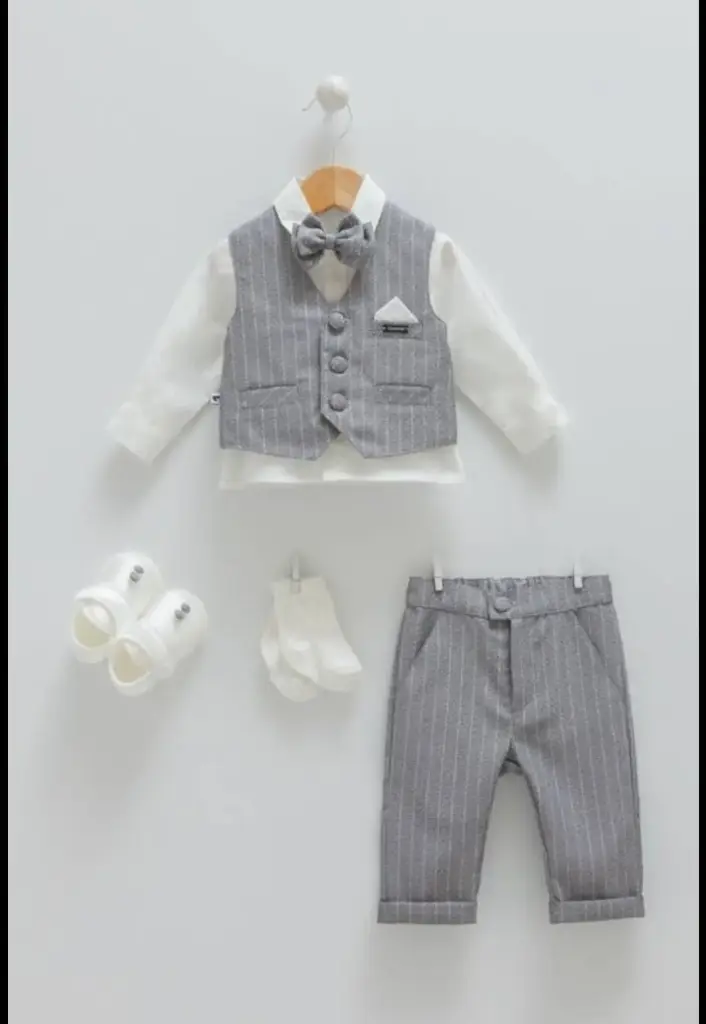 [9027] Boite Cérémonie Garçon grise 5 pièces