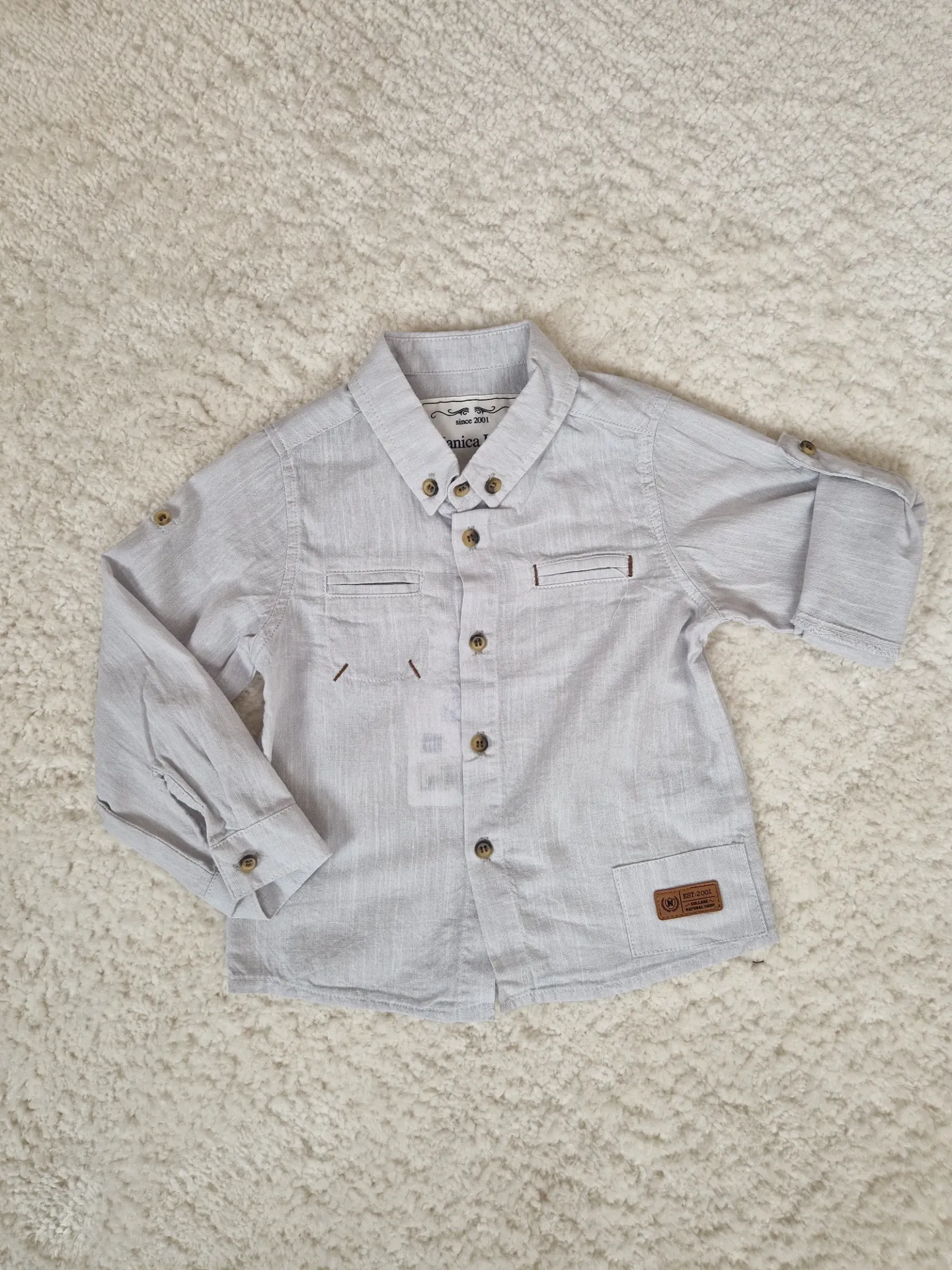 Chemise bleue longue manche