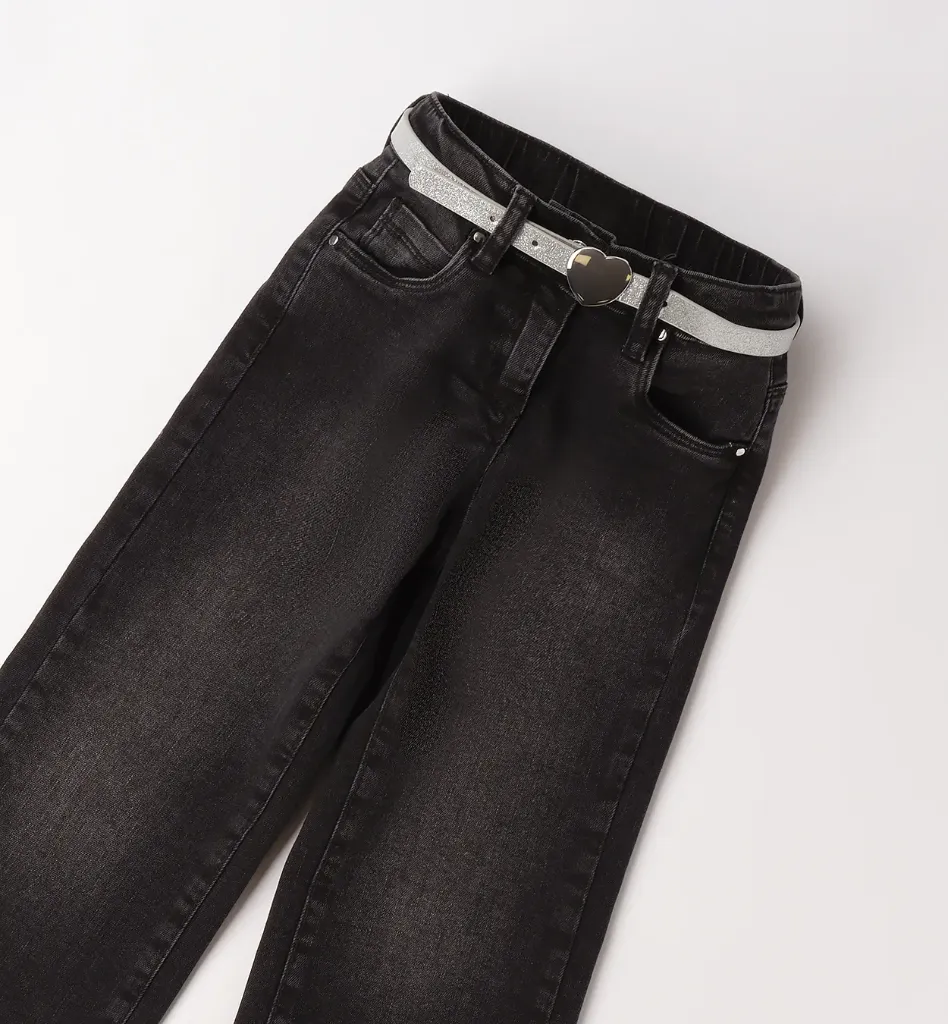 [4.G369.K1] IDO - PANTALON LARGE Noir + Ceinture (24M)