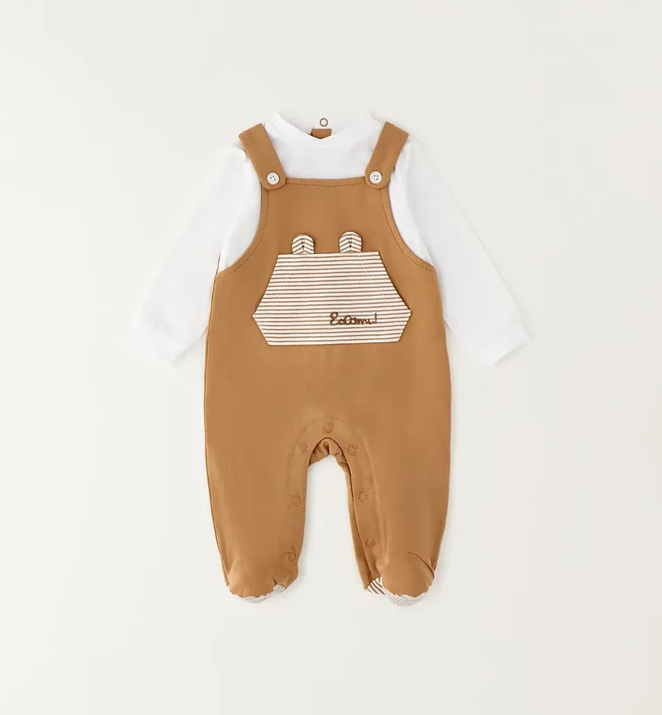 IDO - PYJAMA BRETELLE Brun & Beige (1 mois)