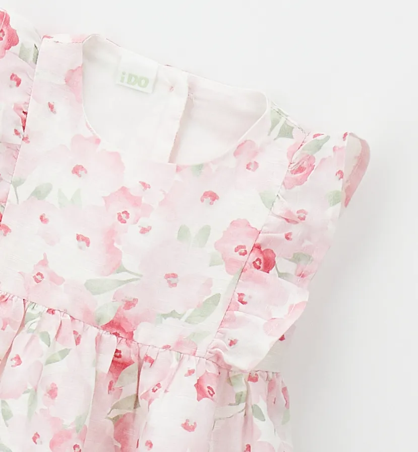 IDO - ROBE Fleurie Rose & Blanc (6Mois)