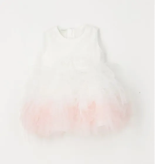 [4.G090.00] IDO - ROBE TULLE Rose & Blanc (6Mois)