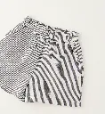 IDO - SHORT ligné Gris Bleu & Blanc