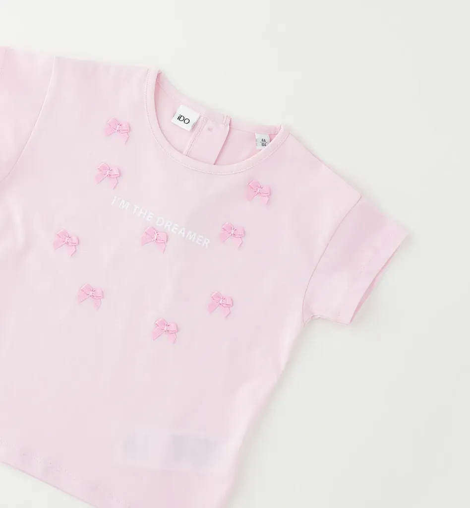 IDO - T-SHIRT Rose avec Noeud