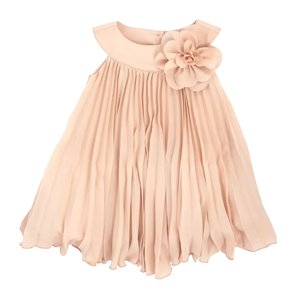 MAGIL - ROBE PLISSÉ ROSE + FLEUR