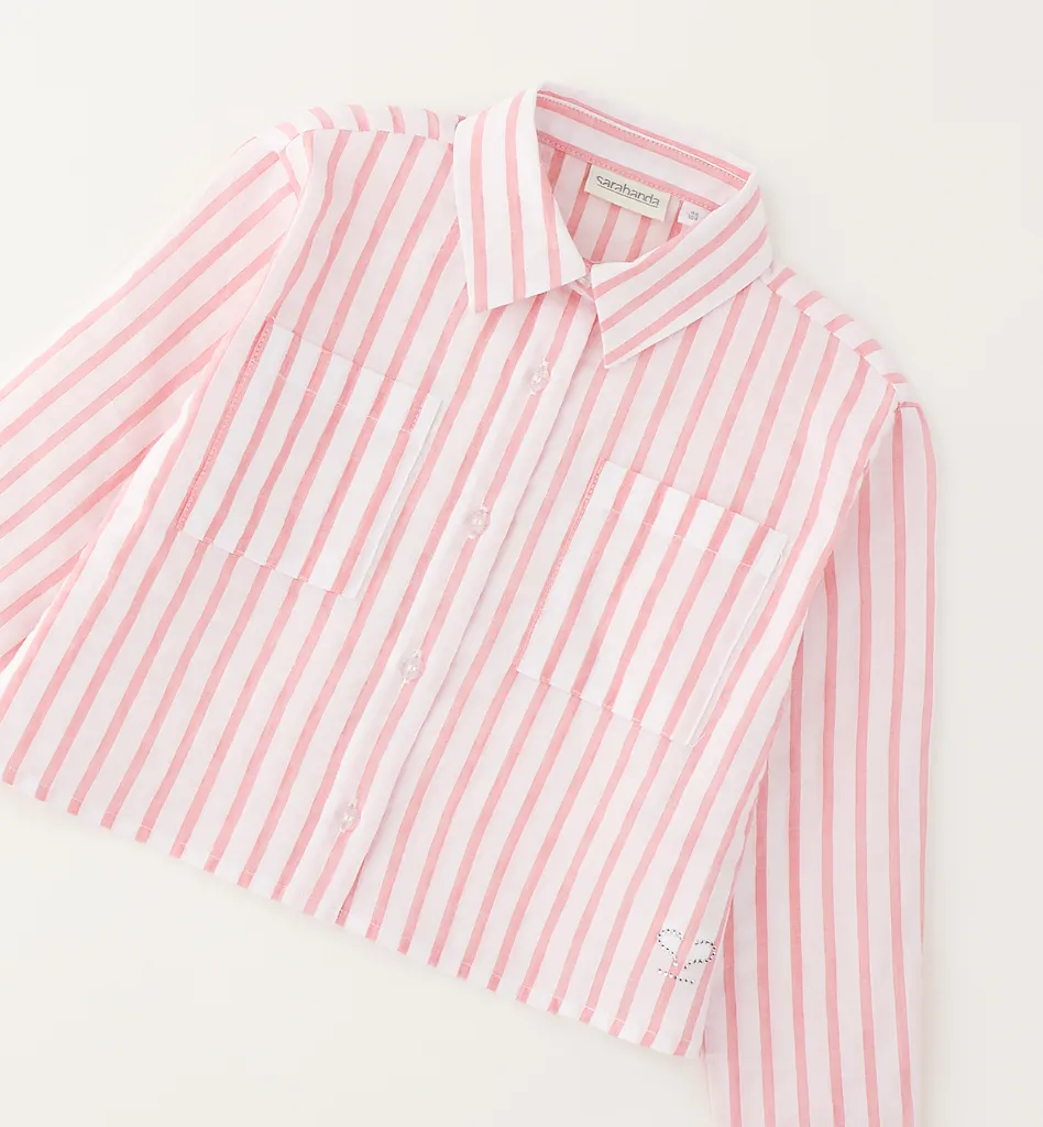 SARABANDA - CHEMISE Rose & Blanc Ours Dos Dentelle