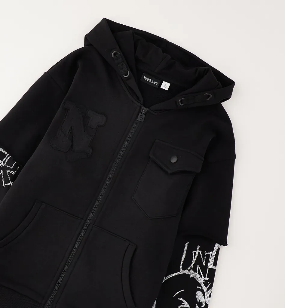 [0.G650.00] SARABANDA - SWEAT  ZIPPÉ CAPUCHE Noir (M (10))